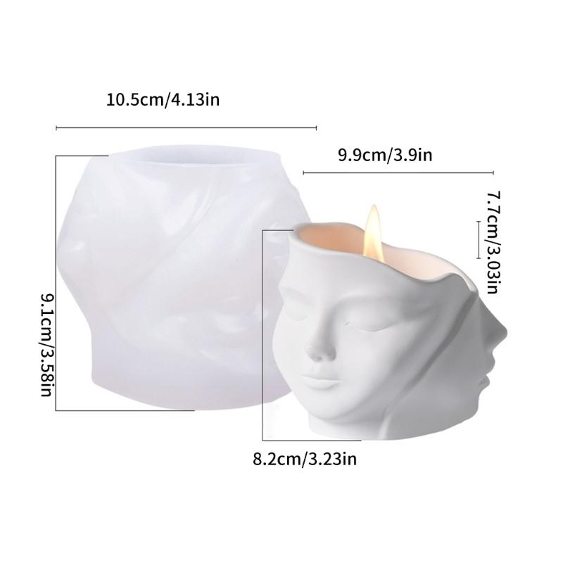 Flexible Silicone Face Mold Concrete Planter Molds Jewelry Trays Multipurpose Crafting Tool for Home Decoration Project