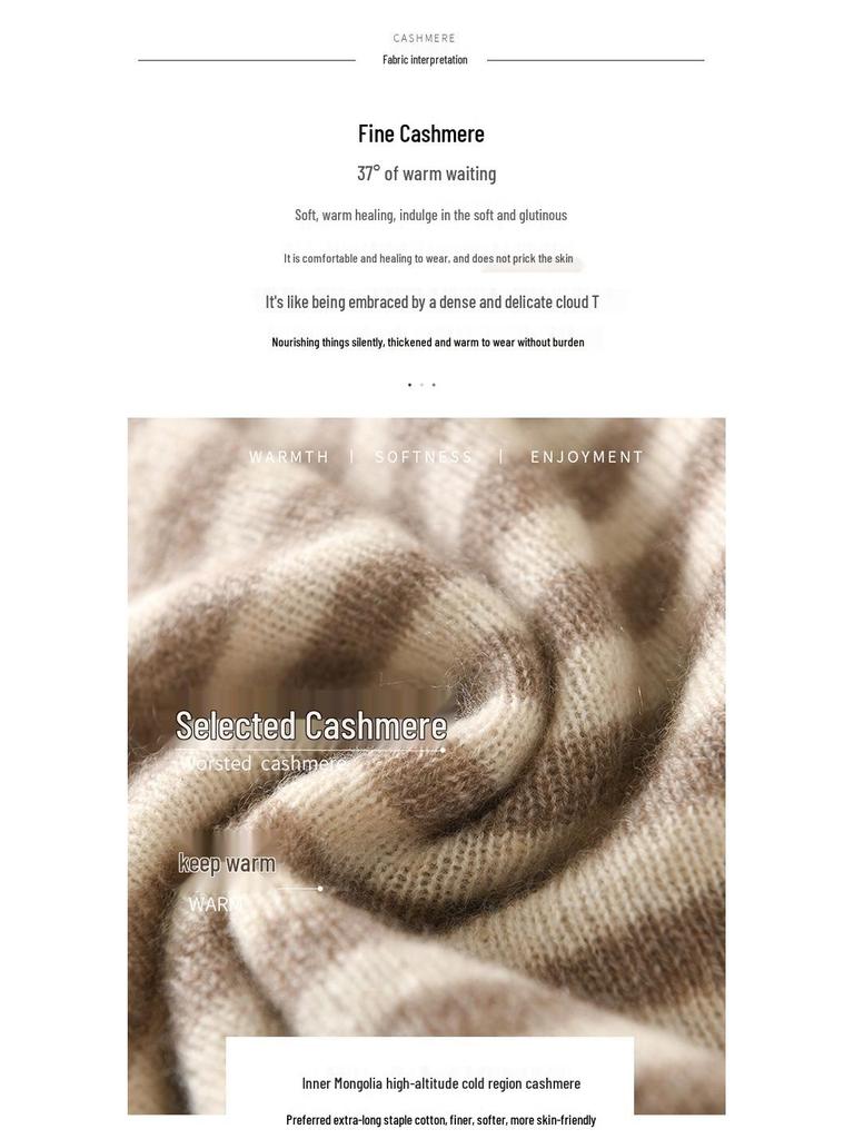 Colorblock Kaschmir-Strick-Schal - Vielseitiger gestreifter Snood für Damen & Herren