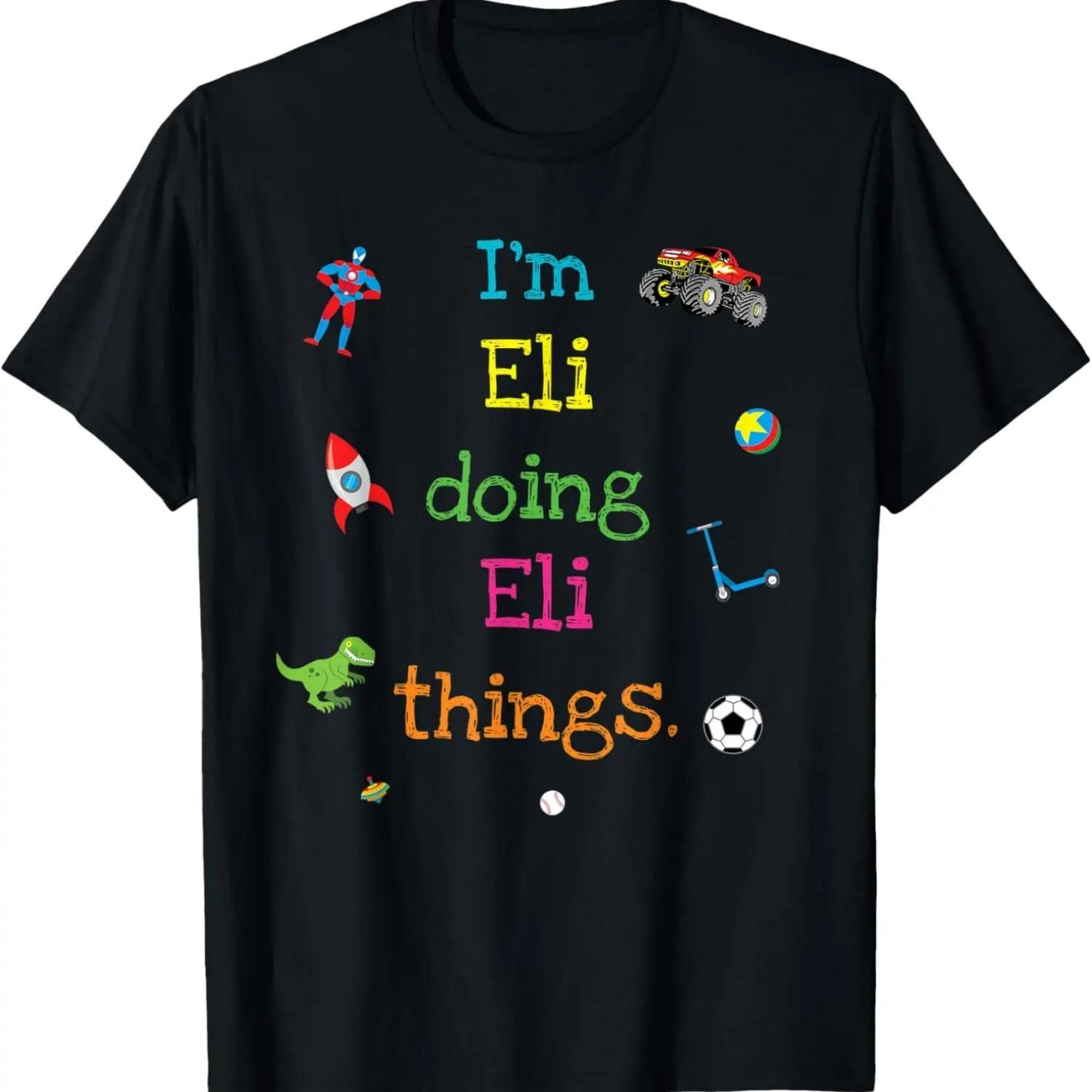 Eli Cute Personalized Kid s Cartoon Gift For Boys T-Shirt S чёрный