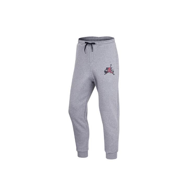 Men s Air Jordan Logo Printing Fleece Stay Warm Lacing Sports Pants/Trousers/Joggers Gray DH9503-091 S