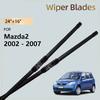 Front Wiper Blade For Mazda2 Mazda 2 Demio 2 DY 2002 2003 2004 2005 2006 2007 Accessories Windshield Windscreen Brushes 24"+16"