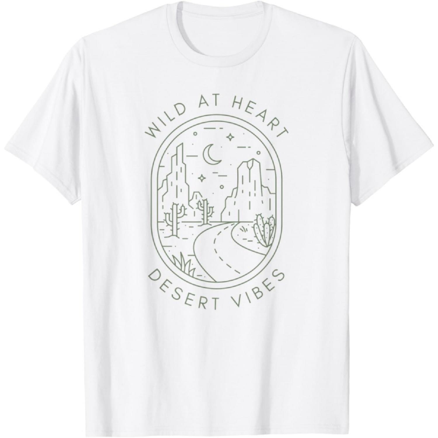 Пустынные vibes Минималистичный Милый Природа Приключение Кактус Крутая Футболка(3) S