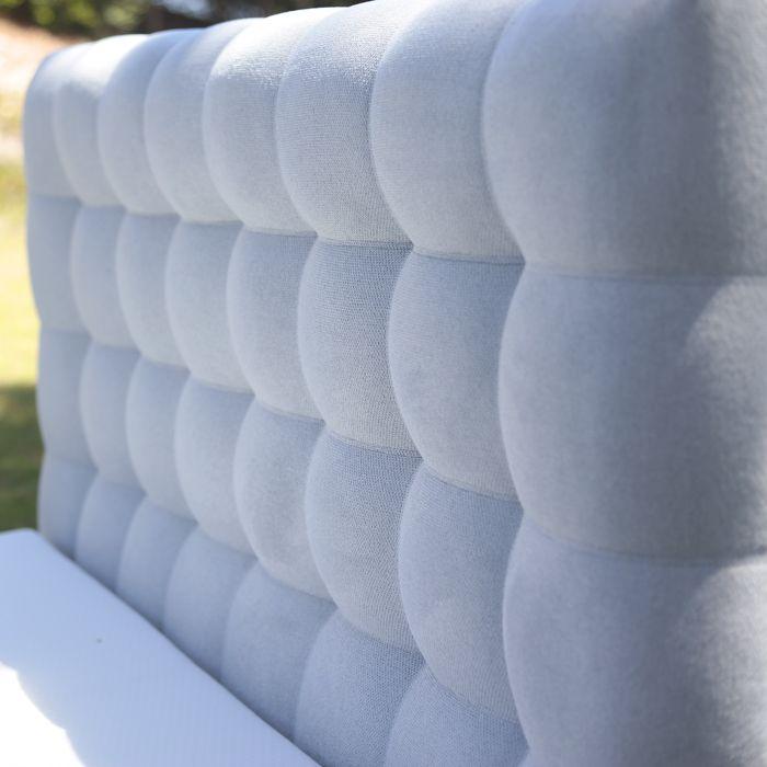 Mattress Set 140x200 Cm, Thermotec, 24 Cm, Firm, Summer/winter Side + Grey Bed Base Ep20cm + 2 Pillows + Duvet + Headboard