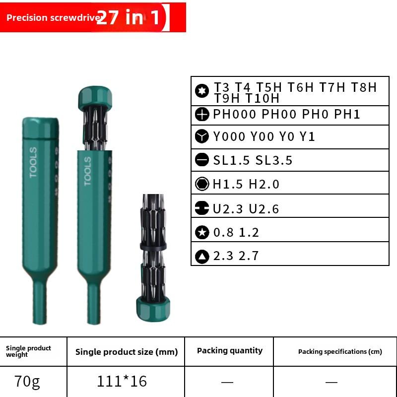 27-in-1 Mini Precision Screwdriver Set Magnetic Repair Tool Kit for Electronics Phone Laptop Watch 
