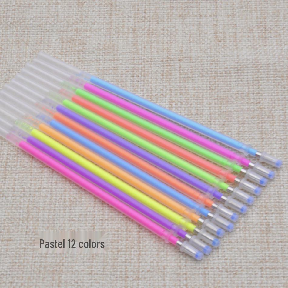 Premium 100-Farben Gelstift-Nachfüllminen: 48 fluoreszierende Glitzer-, Pastell-Perlmutt- und Mehrfarboptionen mit 24 zusätzlichen Farbnachfüllungen