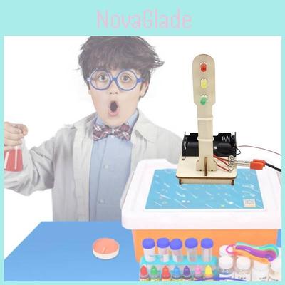 Handmade Wooden Traffic Signal Light Science Toy For Children's Stem Learning