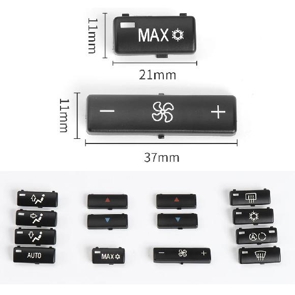 Car A/C Heater Climate Temperature Control Push Button Air Condition Key Cap Climate Control Cover For BMW 5 Series E39 X5 E53