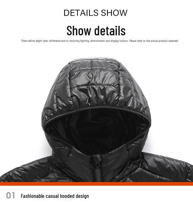 Herren Koreanischer Stil Leichte Kapuzen-Baumwolljacke - Jugend Kurz Übergröße Oberbekleidung