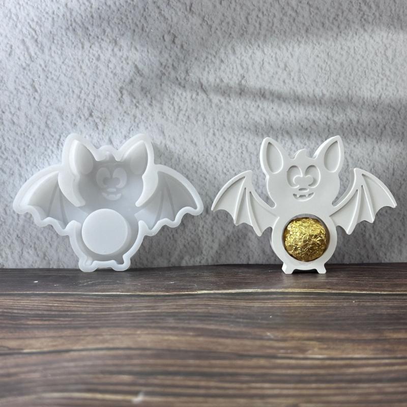 Halloween Themed Bat Silicones Mold for Candy Holder Food Grade with Easy Demolding for Home Decors and Crafts Projects