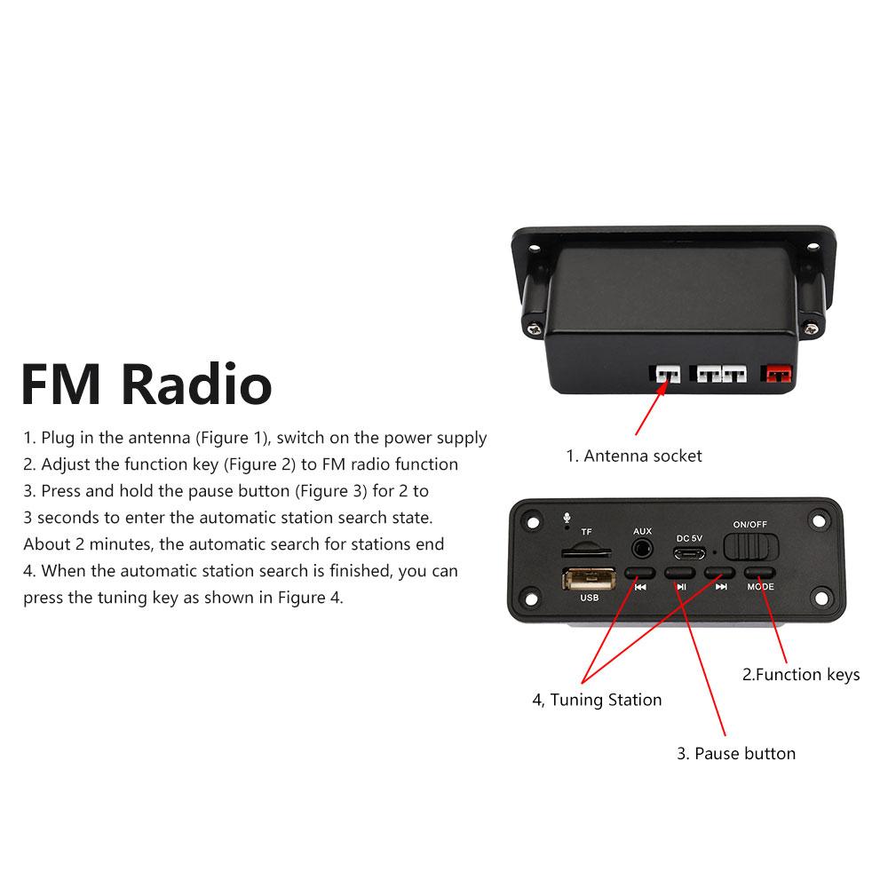 5V Bluetooth MP3/WMA/WAV Decoder Board Audio Module 2*3W Amplifier Wireless USB TF Radio AUX FM MP3 Player For Car Accessary
