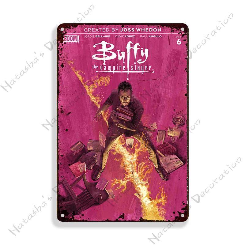 Buffy the Vampire Slayer Plakát Klasický TV kovový plakát Vintage kovová cedule Pánská jeskyně Garáž Kovová deska Průmyslová dekorace