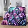 1pc Flower Printing Lightweight Flannel Blanket, Comfortable and Warm Blanket, for Camping Sofa Bed and Couch Office, Suitable for Gift Blank