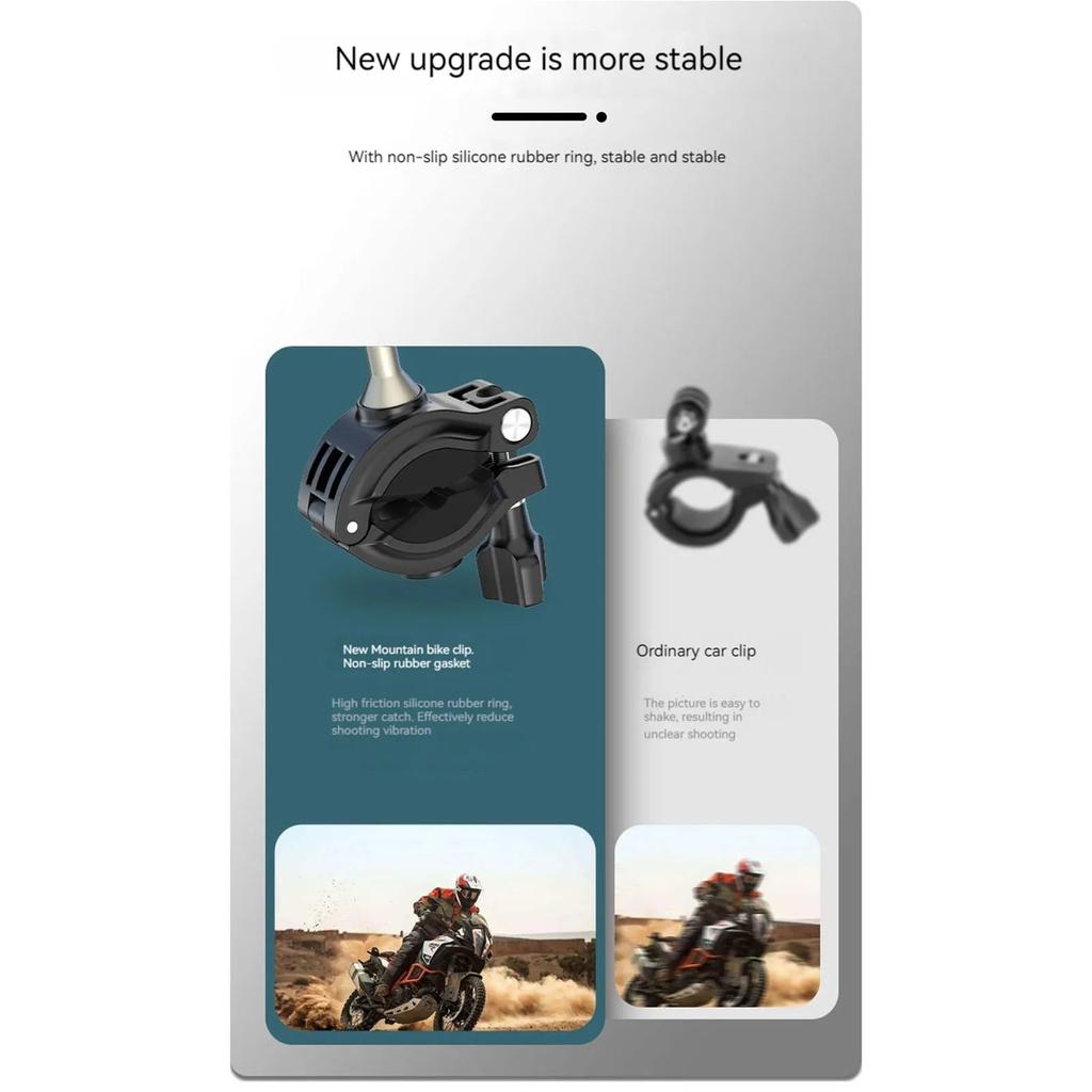 Alloy Metal Motorcycle Camera Holder Handlebar Bicycle Tripod Mount Bike Bracket for GoPro 12 DJI Insta Phone Camera Accessories