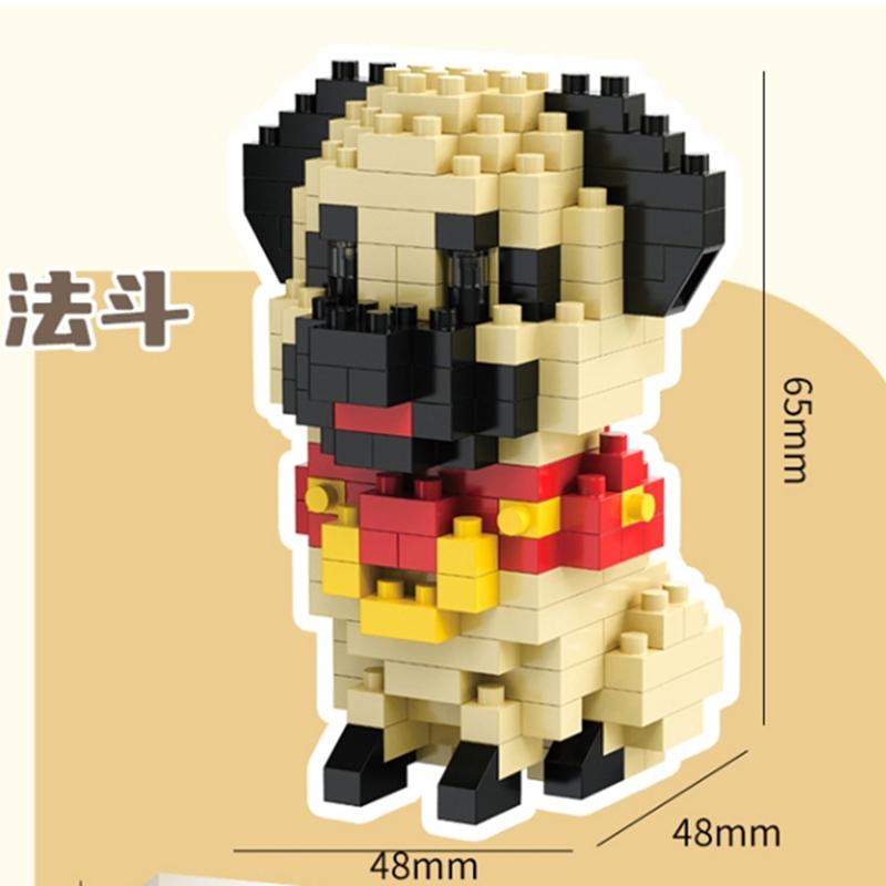 NEW DIY Cute Dog Shiba Inu Fado Husky Teddy Schnauzer Golden Retriever Pets Building Blocks Kit Bricks Model Kids Toy
