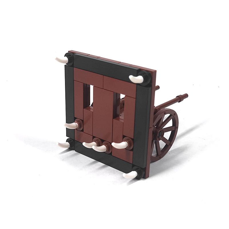 Medieval Castle Military Scene Tent Soldier Siege Weapon Small Particle Mosaic Building Block Ornament