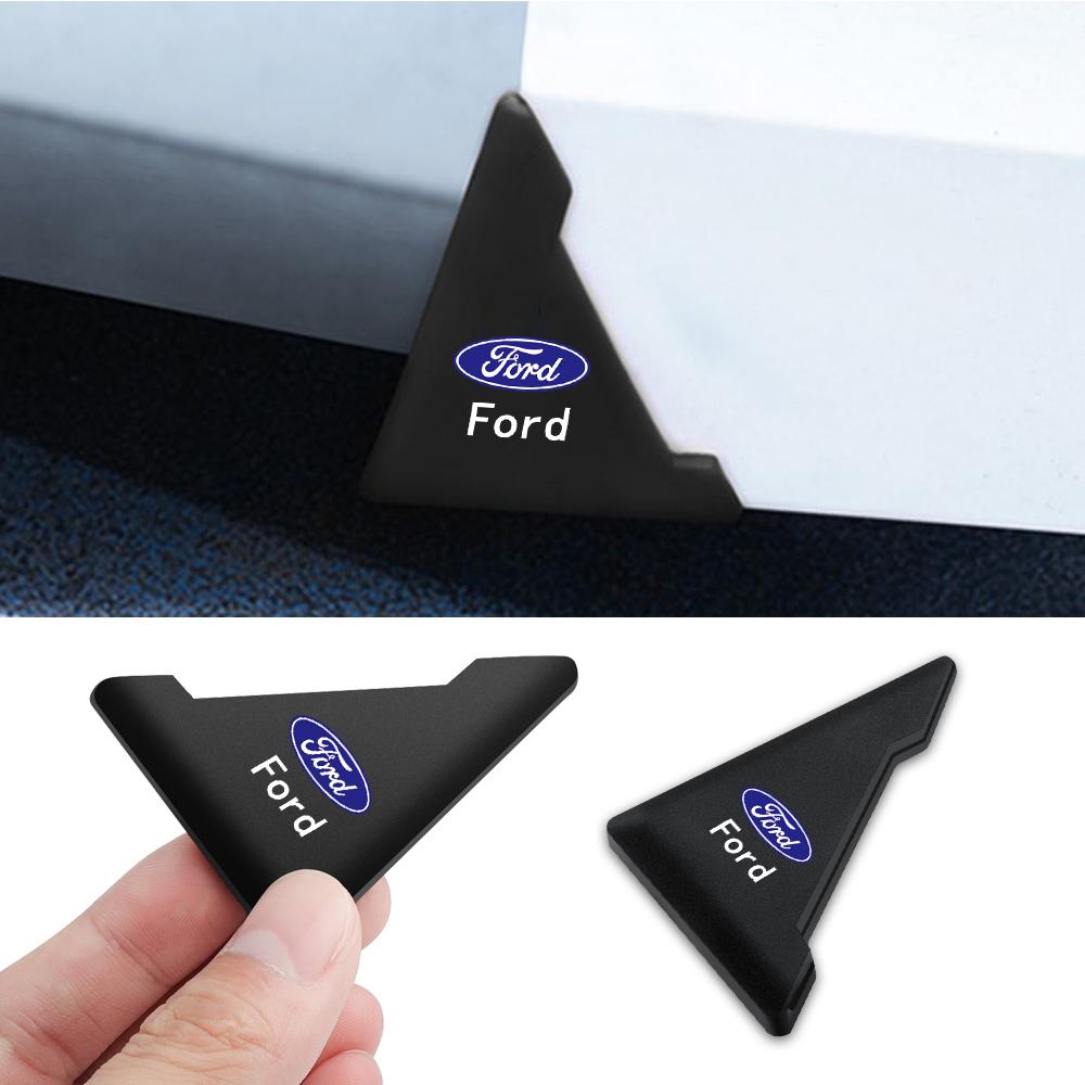 2pcs Silicone Car Badge Door Corner Cover Anti-collision Protector Sticker Accessories For Ford Fiesta Focus Kuga Mondeo Ranger