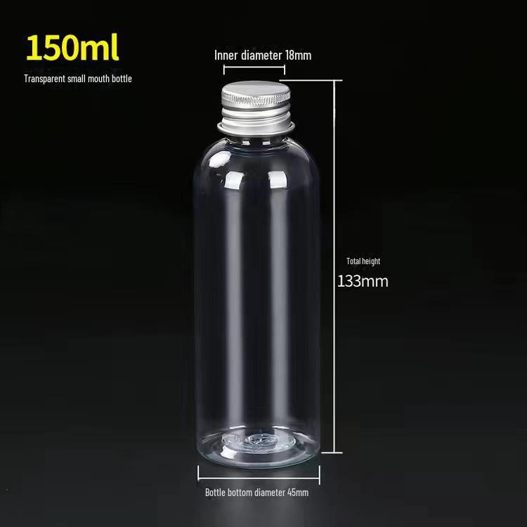 Sticlă de călătorie portabilă din plastic transparent cu capac din aluminiu