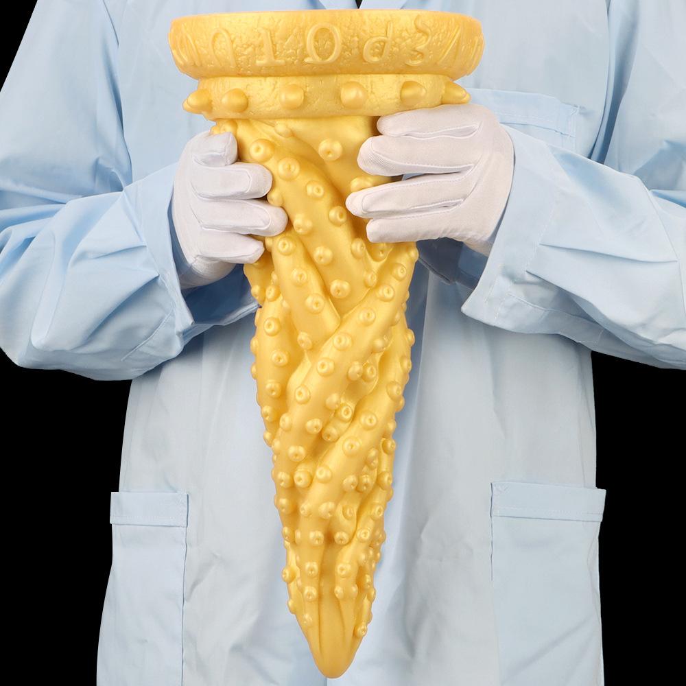 Extra Large Gold Silicone Anal Plug Dildo Anal Expander Fisting Adult Sex Toy Strap on Penis Big Dick Slave BDSM