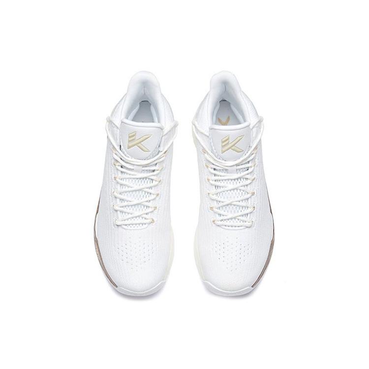 Anta KT4 Klay Thompson Final Home Abrasion Resistant Breathable High top Basketball Shoes Men's White Gold 11931101-1