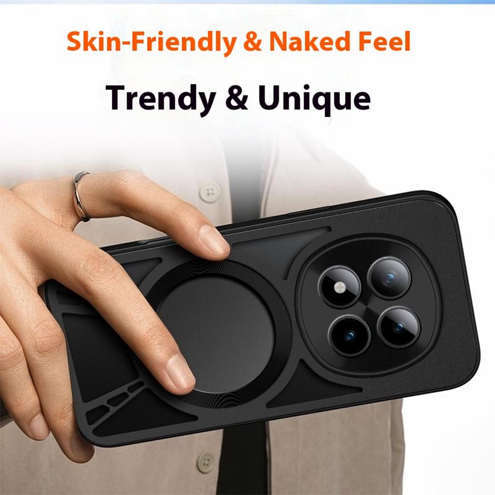 For Xiaomi Poco M8 Pro 5G/Redmi Note 15 Pro+ 5G (Global) Magnetic Case Hollow Heat Dissipation Silicone + PC + Metal Bumper Phone Cover