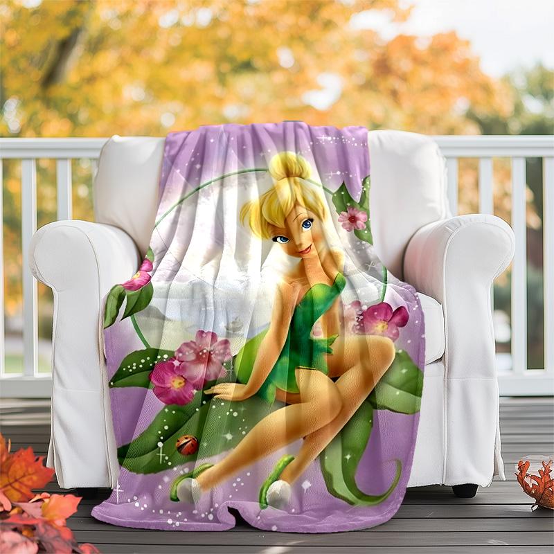 1pc T-Tinkerbell2 Theme Blanket - Digital Print, Polyester, Cozy for All Seasons, Perfect for Outdoor, and Travel