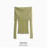2024 Winter Women's European and American Style Off-Shoulder Slimming Knitted Top