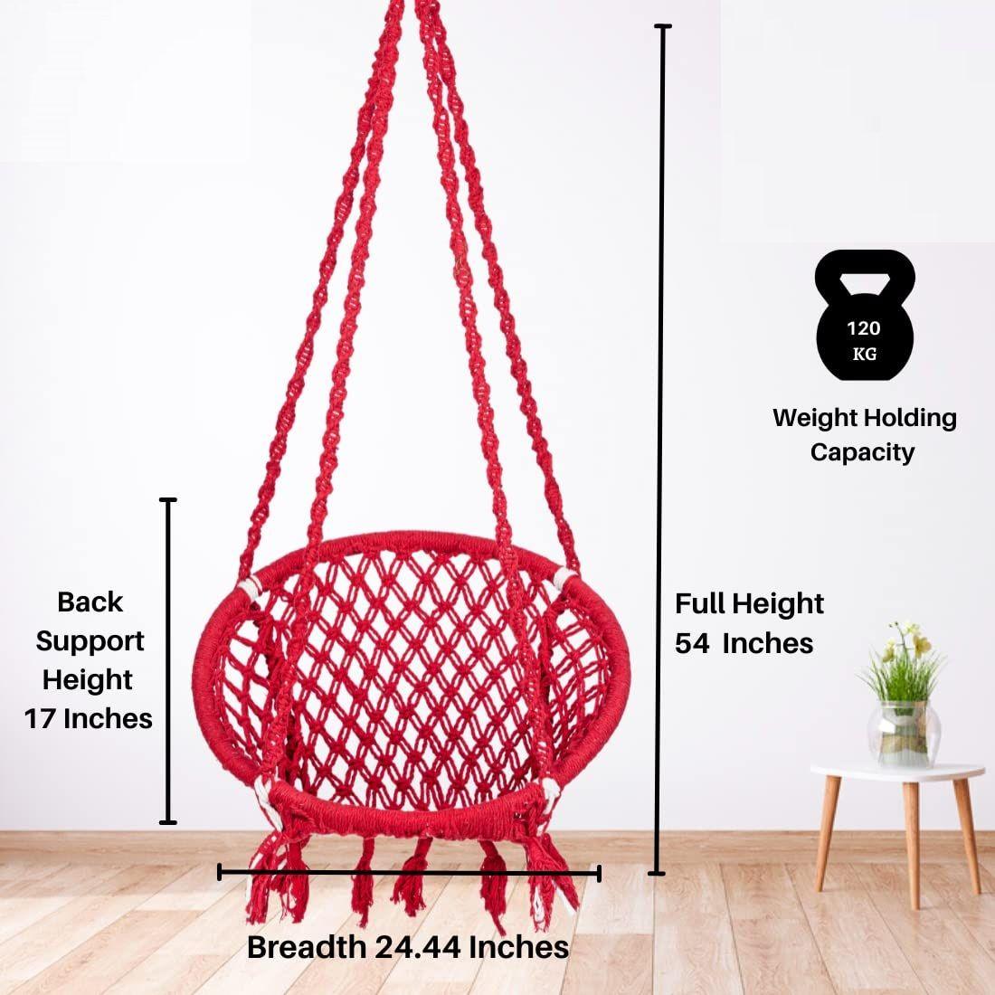 Одноместное круглое хлопковое домашнее кресло-качалка — фото 5