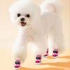 Chaussures pour animaux de compagnie, 4 pièces, antidérapantes, imperméables, bande de fixation, épaisses, chaudes, coupe-vent, Protection des pattes, pour chiens