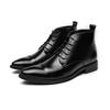 Men's Plus Size Autumn Pointed Toe Leather Ankle Boots - Casual & Formal Zipper High Tops