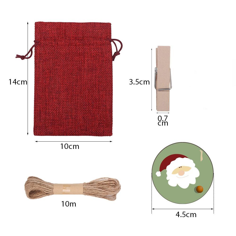 24 DIY CHRISTMAS ADVENT CALENDAR CLOTH BAG SET: Include 24 pieces advent calenda
