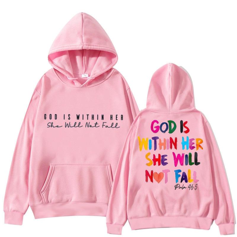Letter Print Hooded Sweatshirts Women'S Basi