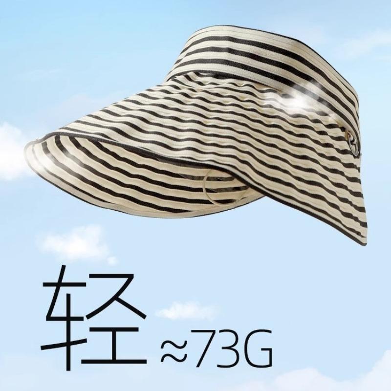Empty top hat women's summer sunshade sunscreen hat striped egg roll hat new face hat