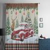 Christmas Truck Elk Fir Tree Berries Sheer Curtains For Kids Bedroom Living Room Voile Curtains Xmas Kitchen Tulle Curtain