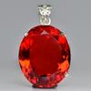 Srebro Próby 925 Zawieszka 101 Ct Naturalny Czerwony Topaz Szlif Owalny Certyfikowany Kamień MY.PD-59-NS