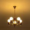 Chende Pendant Light Chandelier Retro Wood Brass LED Compatible 5 Lights Nordic Interior Ceiling Light Fixture Stylish Classic Antique Dining Room