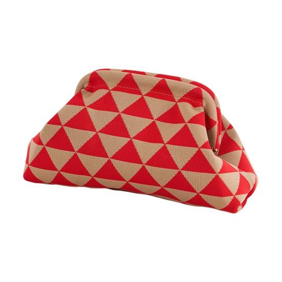 Dámská psací taška s pruhovaným potiskem, barevně sladěný tvar knedlíku, velká kapacita, léto