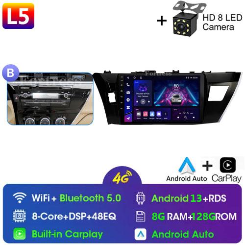 Android 14 2 Din Car Radio for Toyota Corolla Ralink 2014-2016 Multimedia Video Player Navigation MP5 Stereo Carplay Head Unit