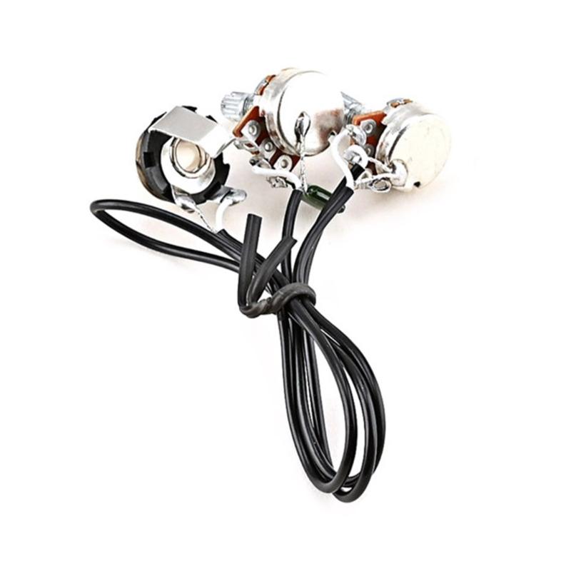 Single Coil Pickup Guitar Wiring Harness Kit for 3/4 String Cigar Box Guitar Part 1V1T Volume Tone Jack Replacement Part