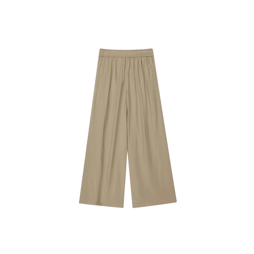 European Women's 2025 Fashion Wide-Leg Stretchy Waist Trousers