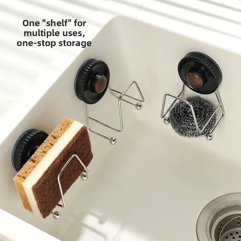 Suction Cup, Dishwashing Sponge, Draining Rack, Sink Cover, Steel Wool Ball Storage, Wall-mounted Rack, Non-drilling Hook