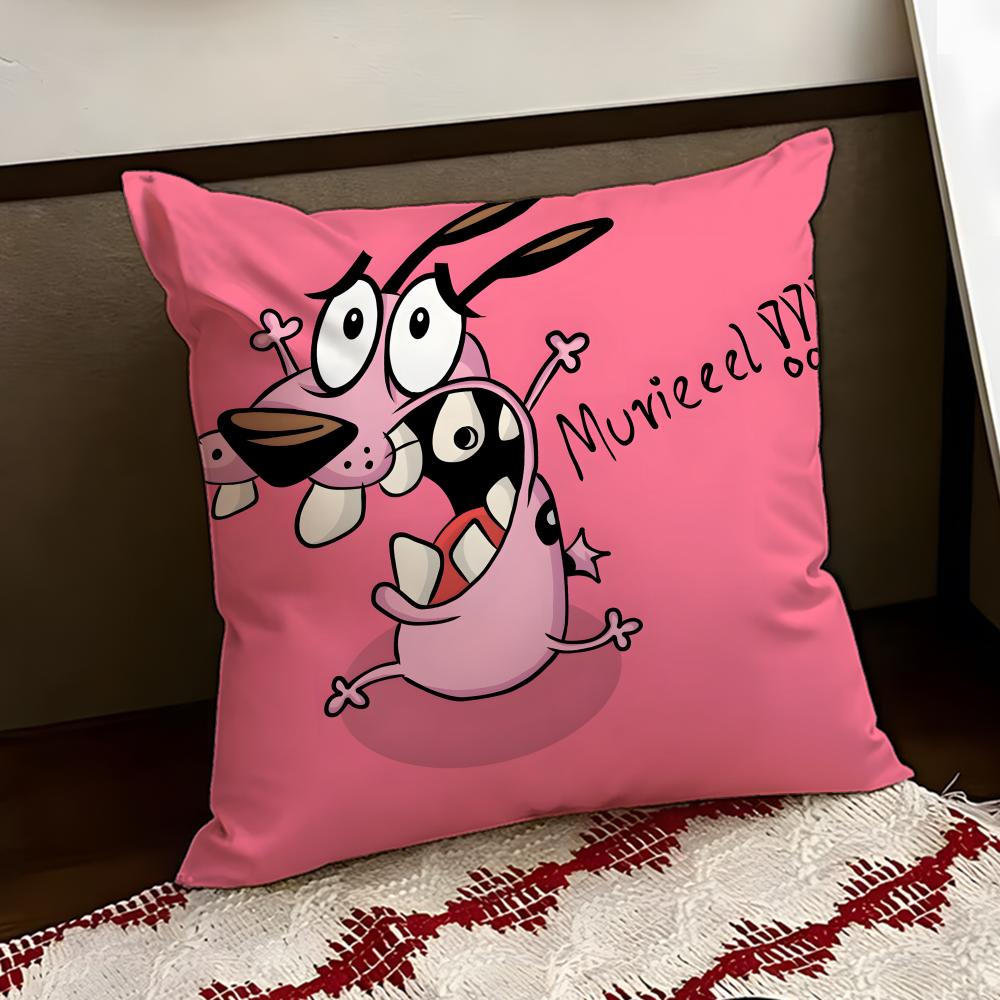 CCourage the CCowardly Dog Cushion Cover Reversible Soft Durable Pillow Cover Home Car MultiScene Use for Daily Comfort