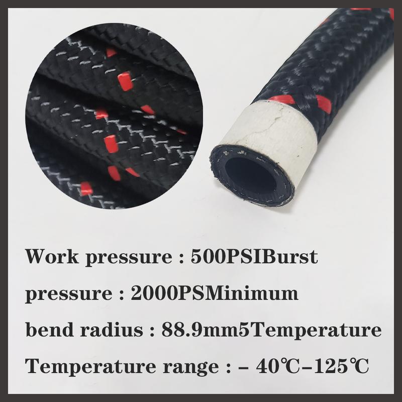Fuel Hose Oil Gas Line 1M  AN4 AN6 AN8 AN10 AN12 AN16 AN20 Cooler Hose Line Pipe Tube Nylon Stainless Steel Braided CPE Rubber