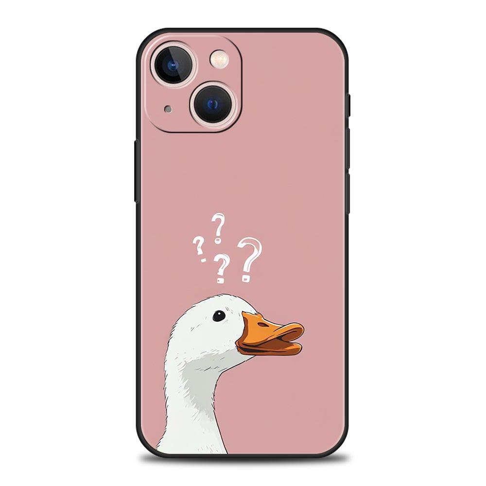 Funny Duck Phone Case For iPhone 17 Air 16 Plus 13 15 14 12 11 Pro MAX 7 8 SE Soft TPU Shockproof Cover Funda