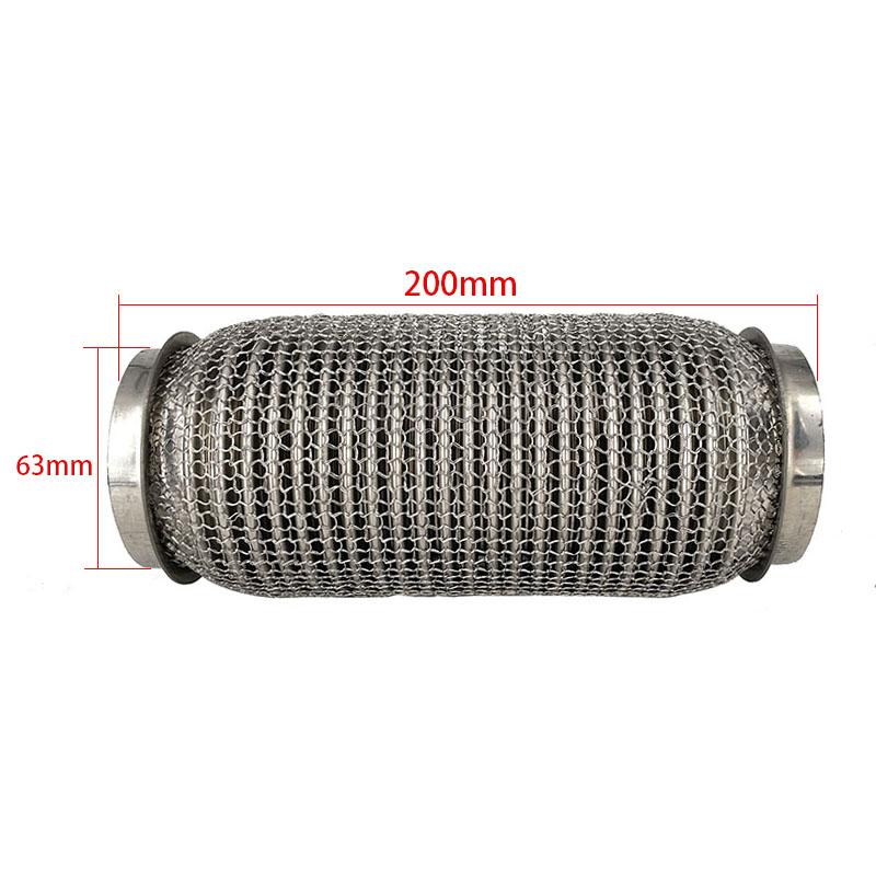 Stainless Steel SUS304 Exhaust Flex Pipes Tube Flex Coupler With Interlock Super Flexible  63*150mm 76*150mm 63x100mm 76x100mm