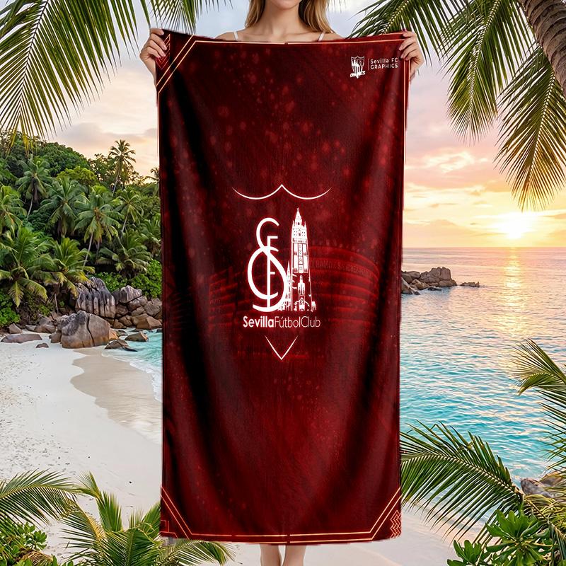 Sevilla FC print Quick Dry Beach Towel Microfiber Absorbent Portable Travel Swimming Towel