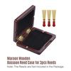 Wooden & Maroon Bassoon Reed Case Hand Carved Bassoon Reed Box for 3pcs