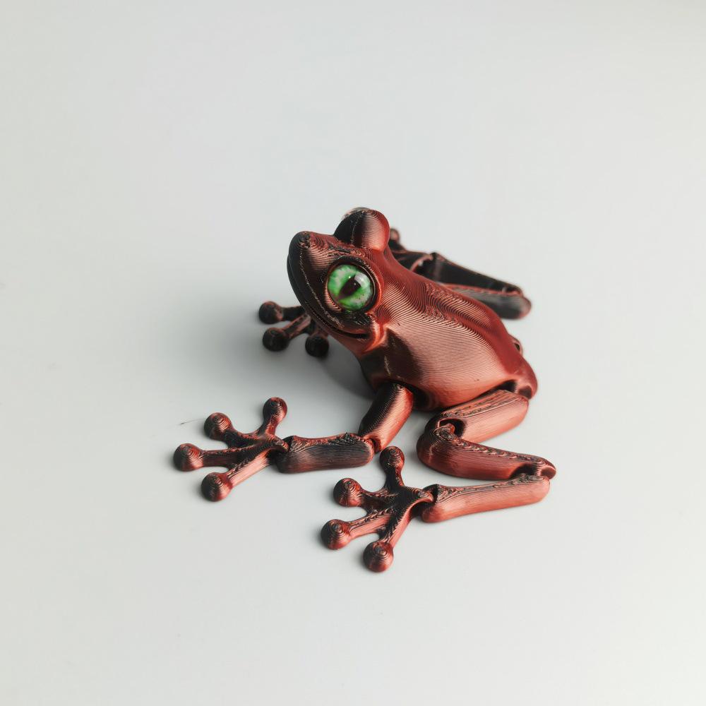 Realistic 3D Frog Toy with Movable Joints - Desktop Ornament and Gift Collection