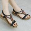 Bohemian Rhinestone Sandals For Womens Comfortable Round Toe Beach Vacation Plus Size Sandal Zapatos Para Mujer Sandalias Planas