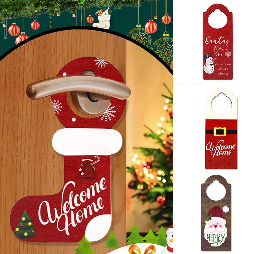 Christmas Door Wall Hanging Decoration Ornament Plaque Merry Christmas Hanging Sign Decoration Christmas Tree Pendant