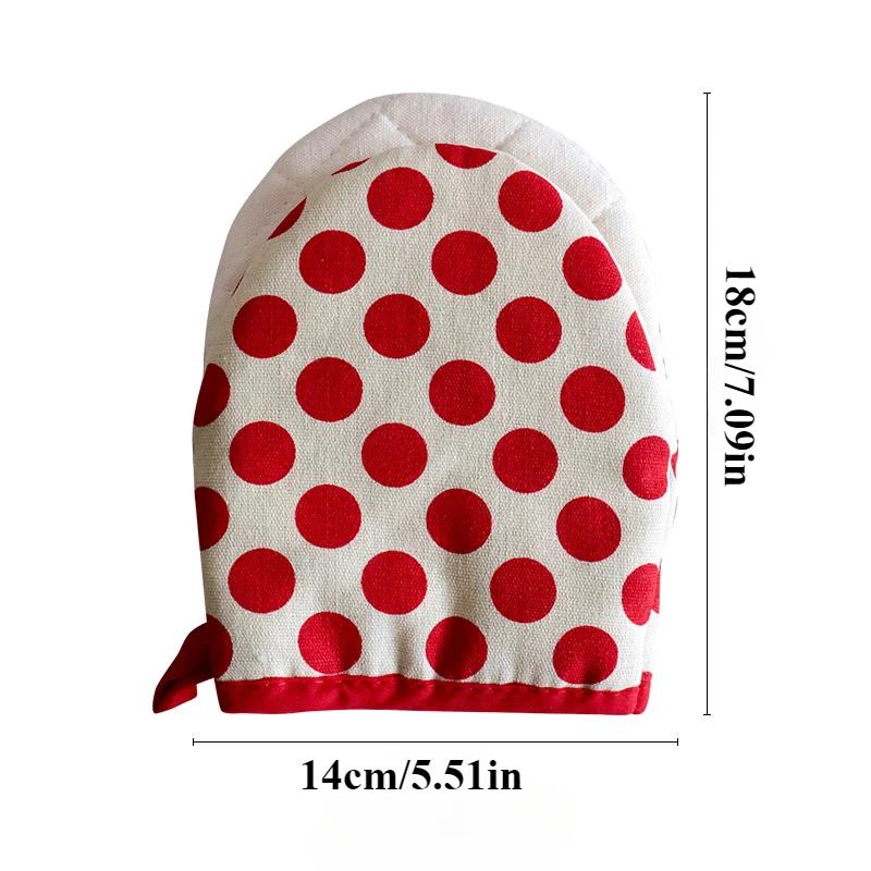 Style Polka Dot Heat-Resistant Oven Mitts For Home Use,Japanese Microwave Safe Gloves Kitchen Gloves Heat Resistant Gloves